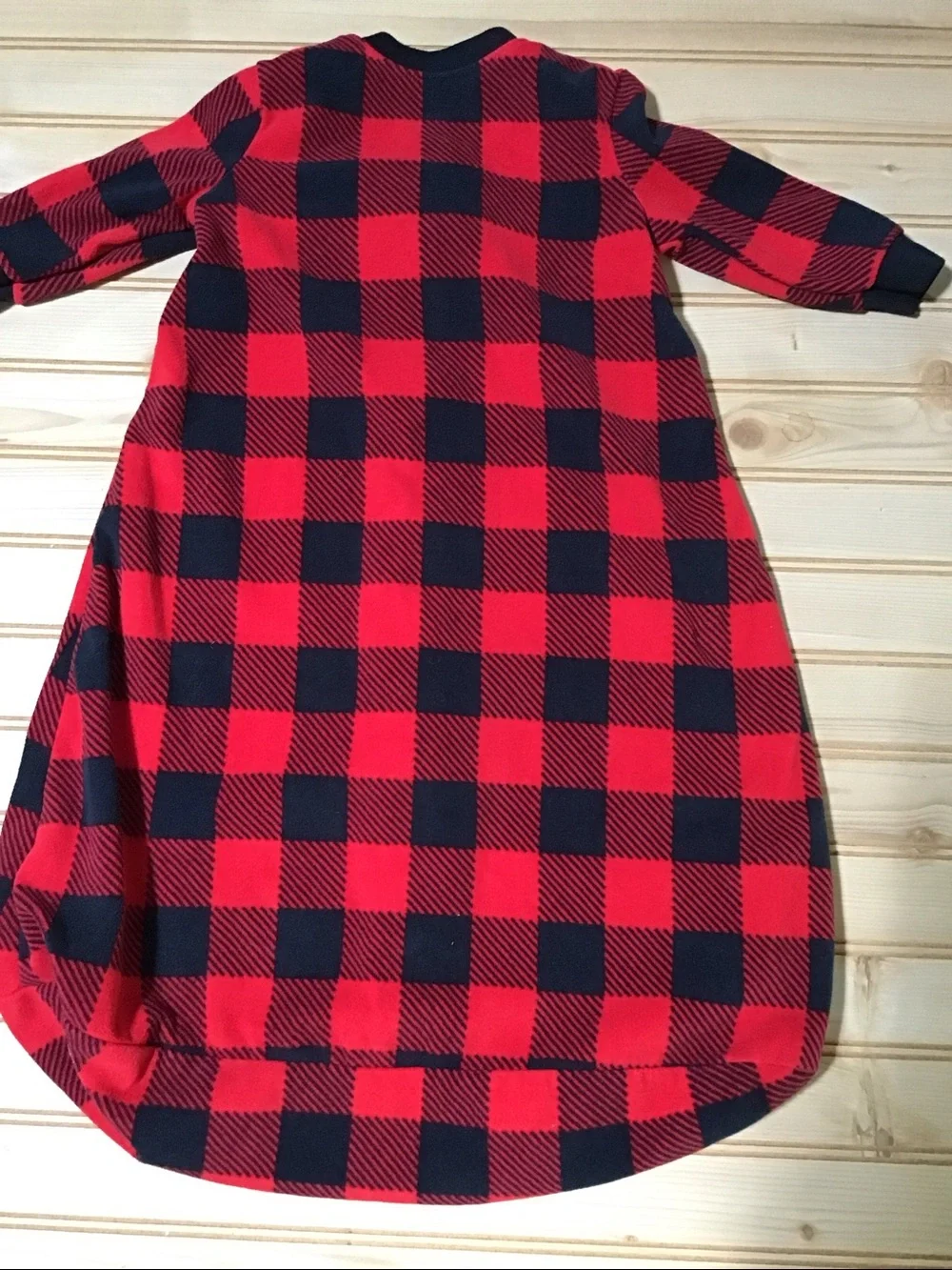 Carter's Red & Black Buffalo Plaid Fleece Sleep Blanket Bunting 3-6 Months